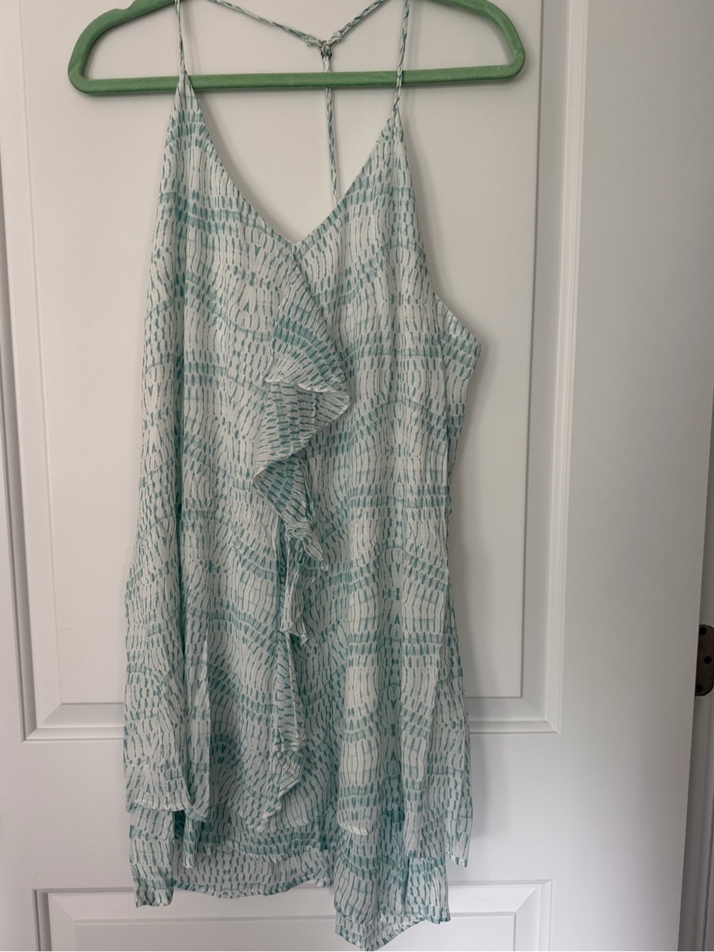 Carve Designs Light Airy Sundress Green & White Pattern. Sz. XL